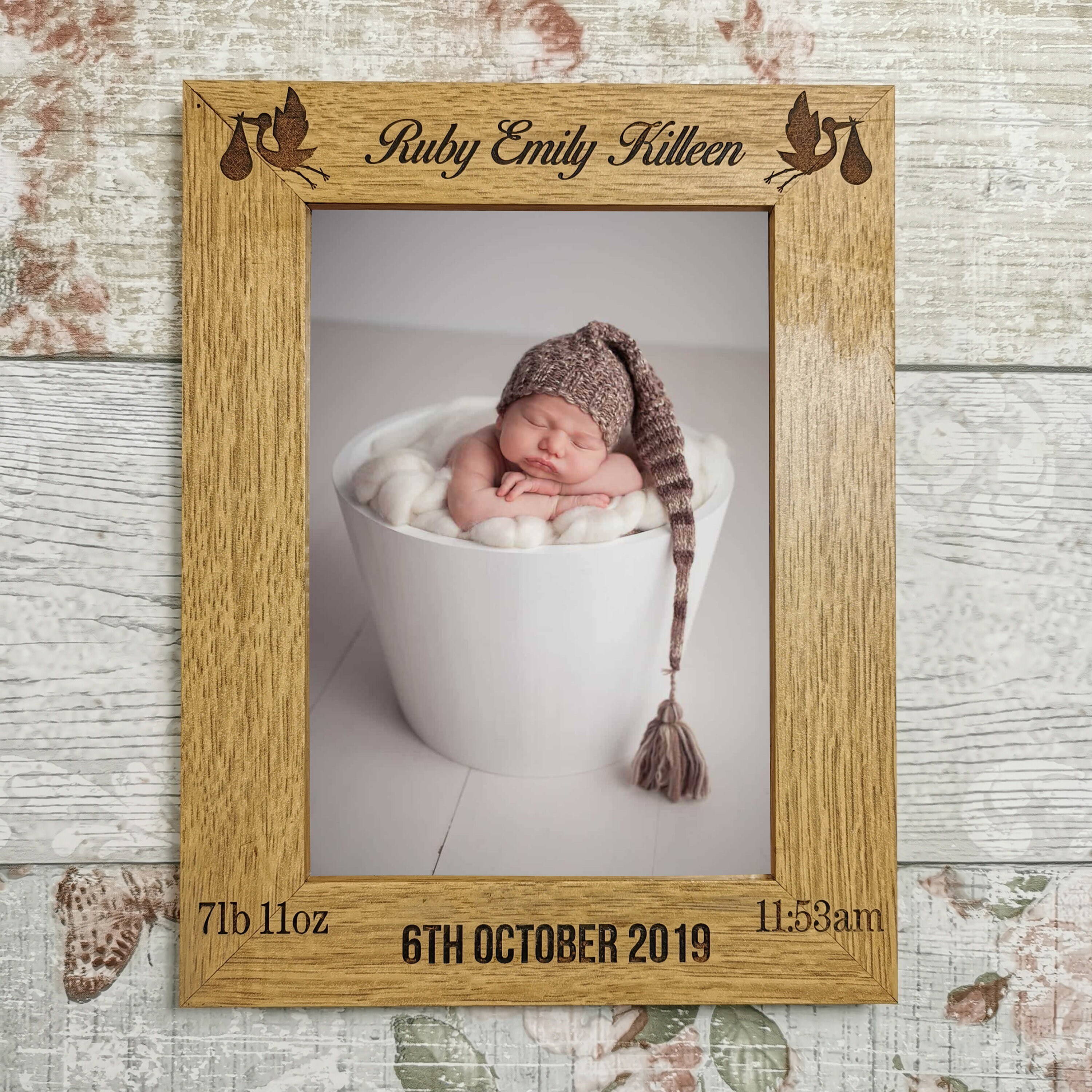 Personalised Newborn Photo Frame Engraved Gift 7x5 Etsy