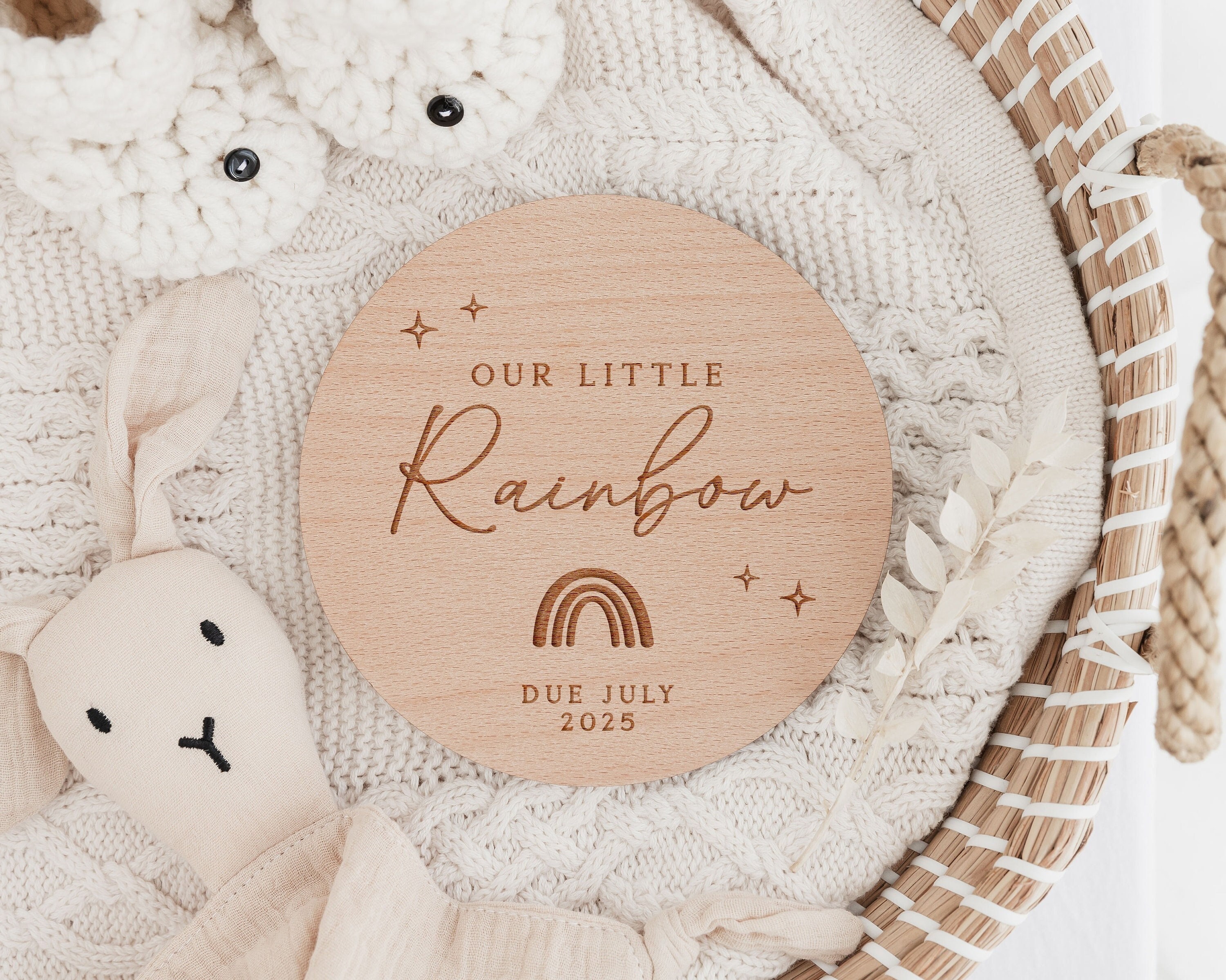 Personalized Boho Rainbow Baby Blanket With Name - Custom Flannel Blanket For Newborn Gift, Baby Shower - View #3