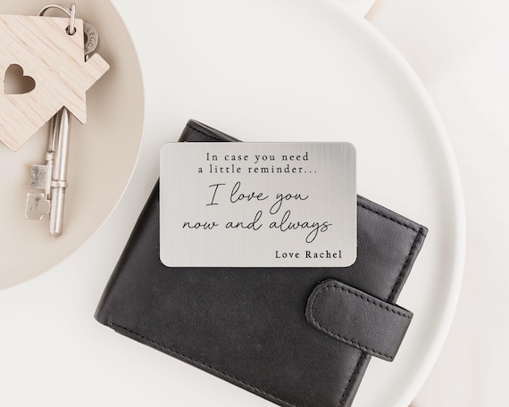 Personalised Wallet Insert | Engraved Gift For Him | Valentine’s Day Gift | Birthday Gift | Partner Boyfriend Husband Hubby Gift