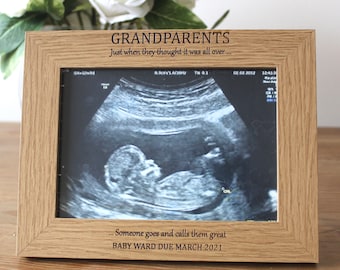 Personalised Baby Announcement Frame for Great Grandparents | Ideal for Grandma and Grandad 7x5 Photo Frame