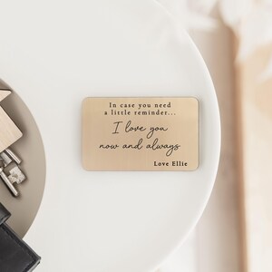 Inserto de billetera personalizado / Regalo grabado para él / Regalo de San Valentín / Regalo de cumpleaños / Regalo para pareja, novio, esposo o pareja imagen 4