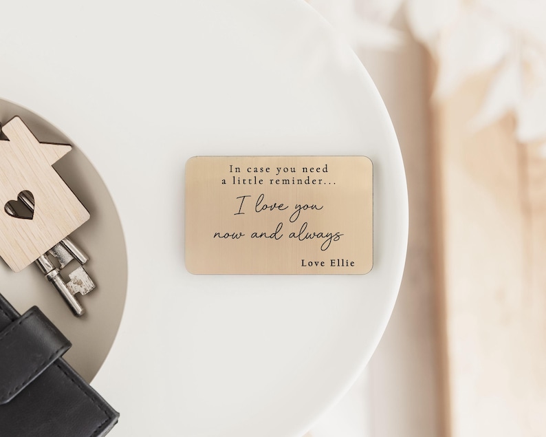 Inserto de billetera personalizado / Regalo grabado para él / Regalo de San Valentín / Regalo de cumpleaños / Regalo para pareja, novio, esposo o pareja imagen 4
