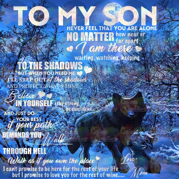 To My Son From Mom Wolf Quote Digital Download File PNG  Etsy
