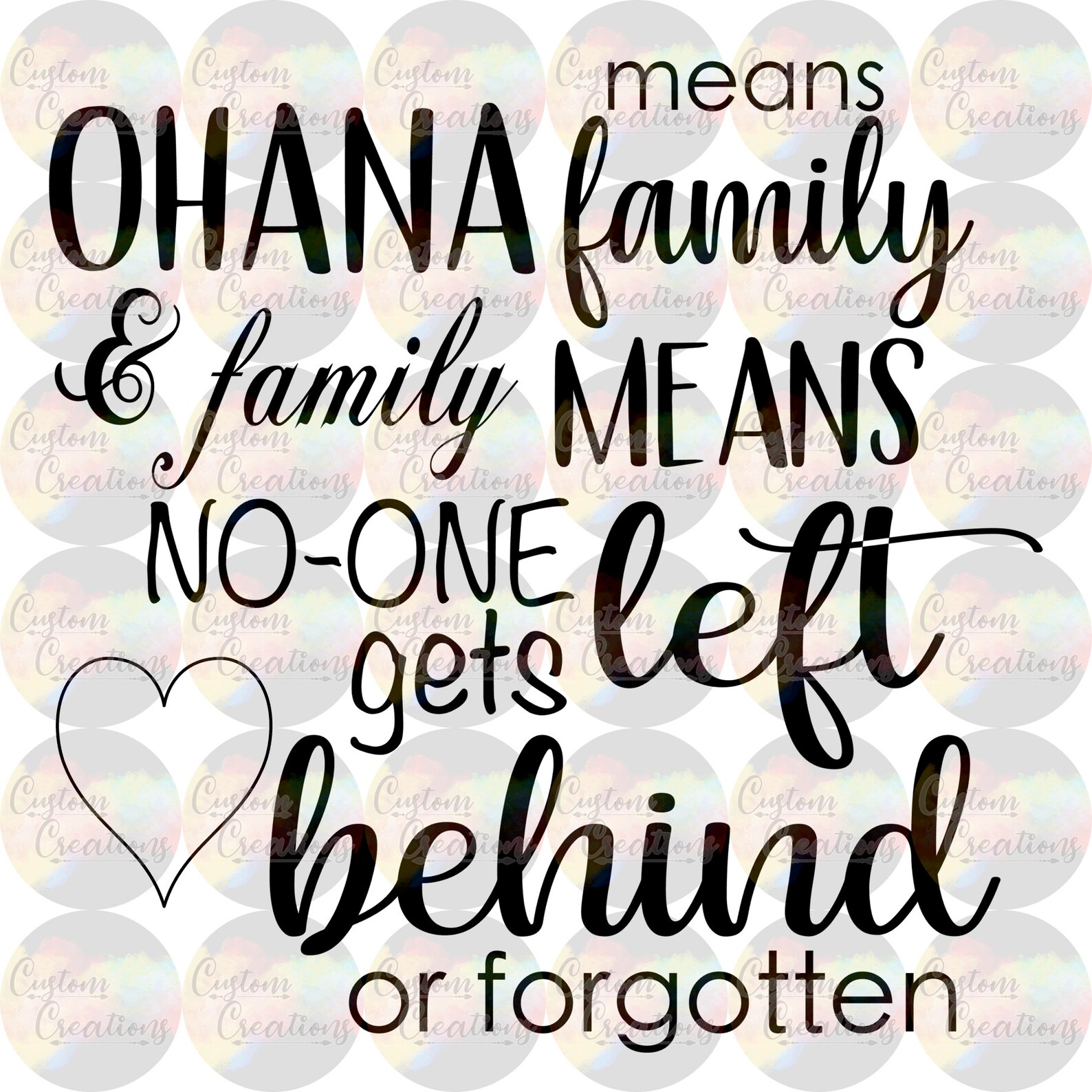 Ohana Means Family Digital File Download JPEG & PNG Etsy