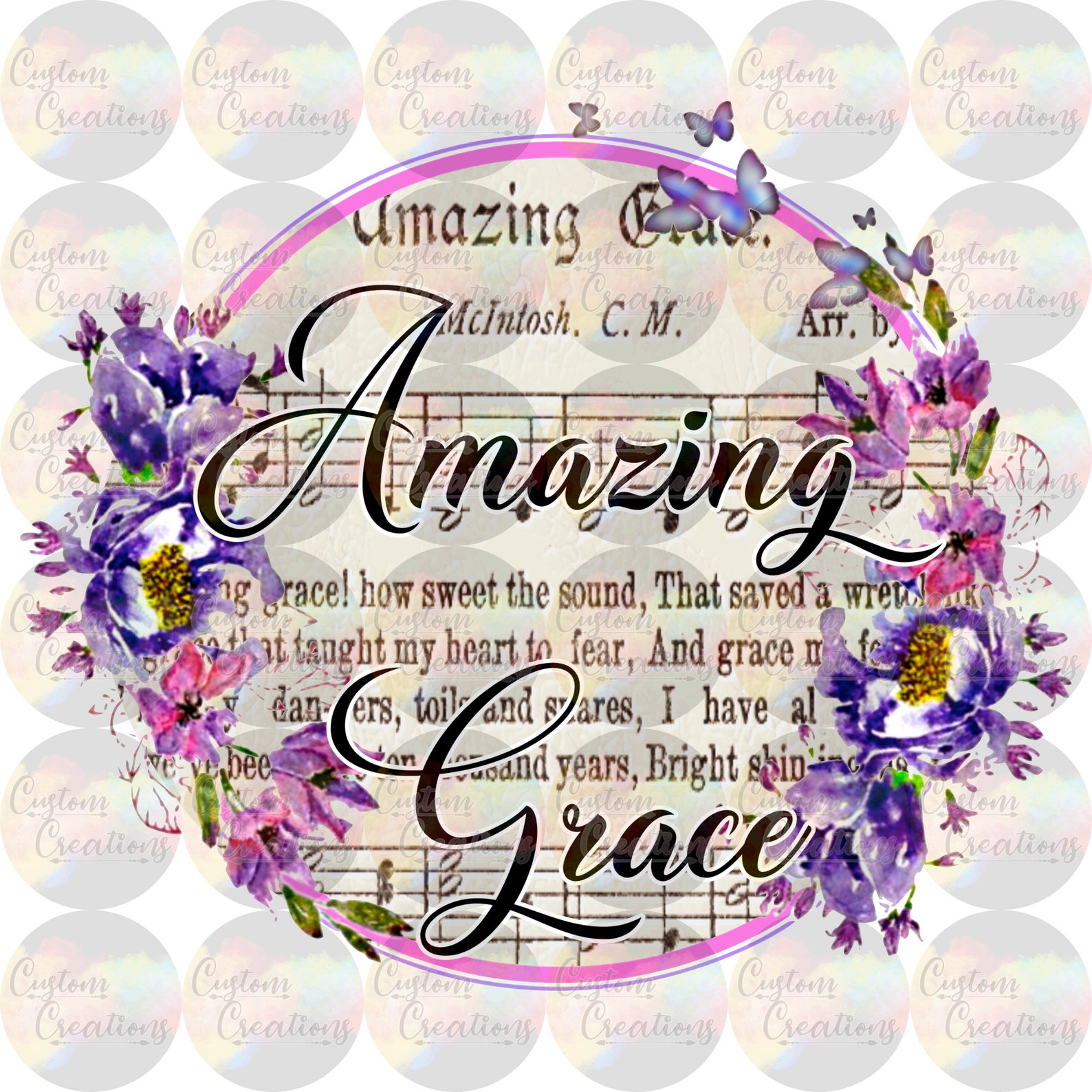 Amazing Grace Print 3.5 Clear Laser Printed Waterslide | Etsy