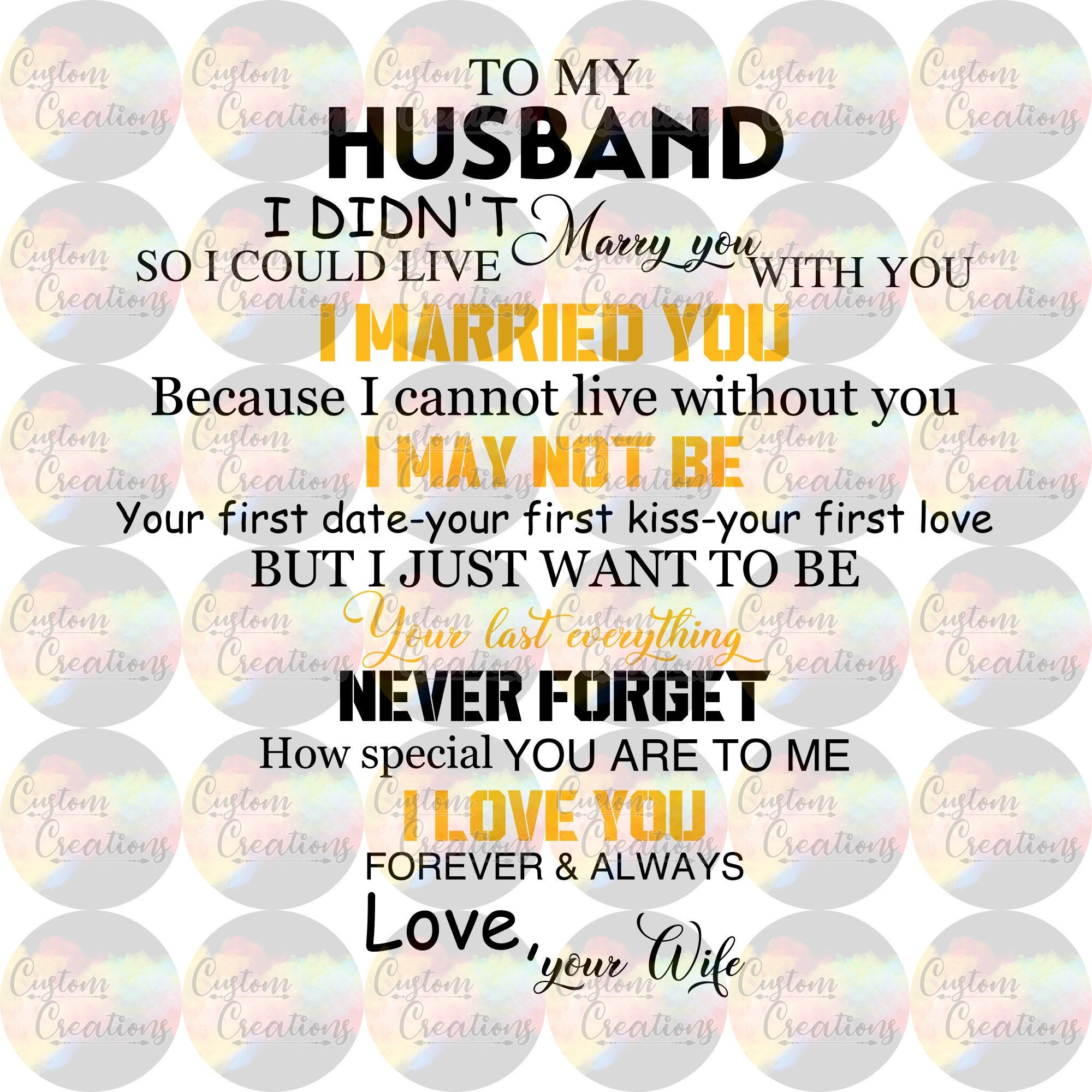 Marry My Husband Read Online Free To My Husband I Didn't Marry You So I Could Live With You | Etsy