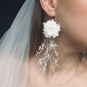 Handmade Hydrangea Bridal Earrings: Boho Wedding Jewelry