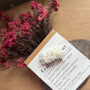 Bridal White Flower Comb, Minimalist Wedding Hair Pins, Boho Bridal Hair Accessories, Handmade Dried Flower Hair Piece Ivory Cream image 7