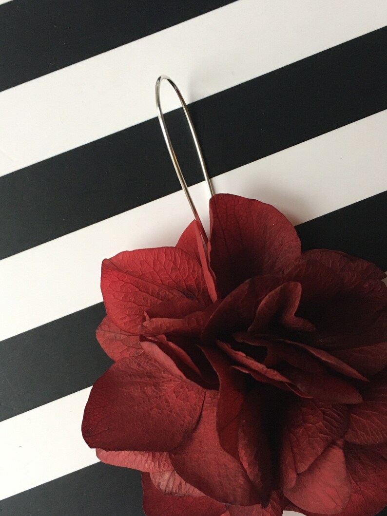 Handmade Red Floral Drop Earring UK Dry Flower Earrings Gold Etsy