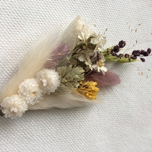 Handmade Flower Hair Clip UK, Pastel Floral Hair Clip, Dried Flower Ivory Hair Piece, Bohemian Bridal Hair Accessories, Unique Design Gift imagem 8