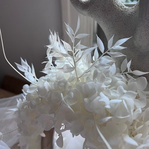 Ivory Hydrangea Floral Headband for Brides, Boho Bridal Statement Headpiece Ivory White, Wild Looking Flower Tiara Large, Big Flower Crown image 7