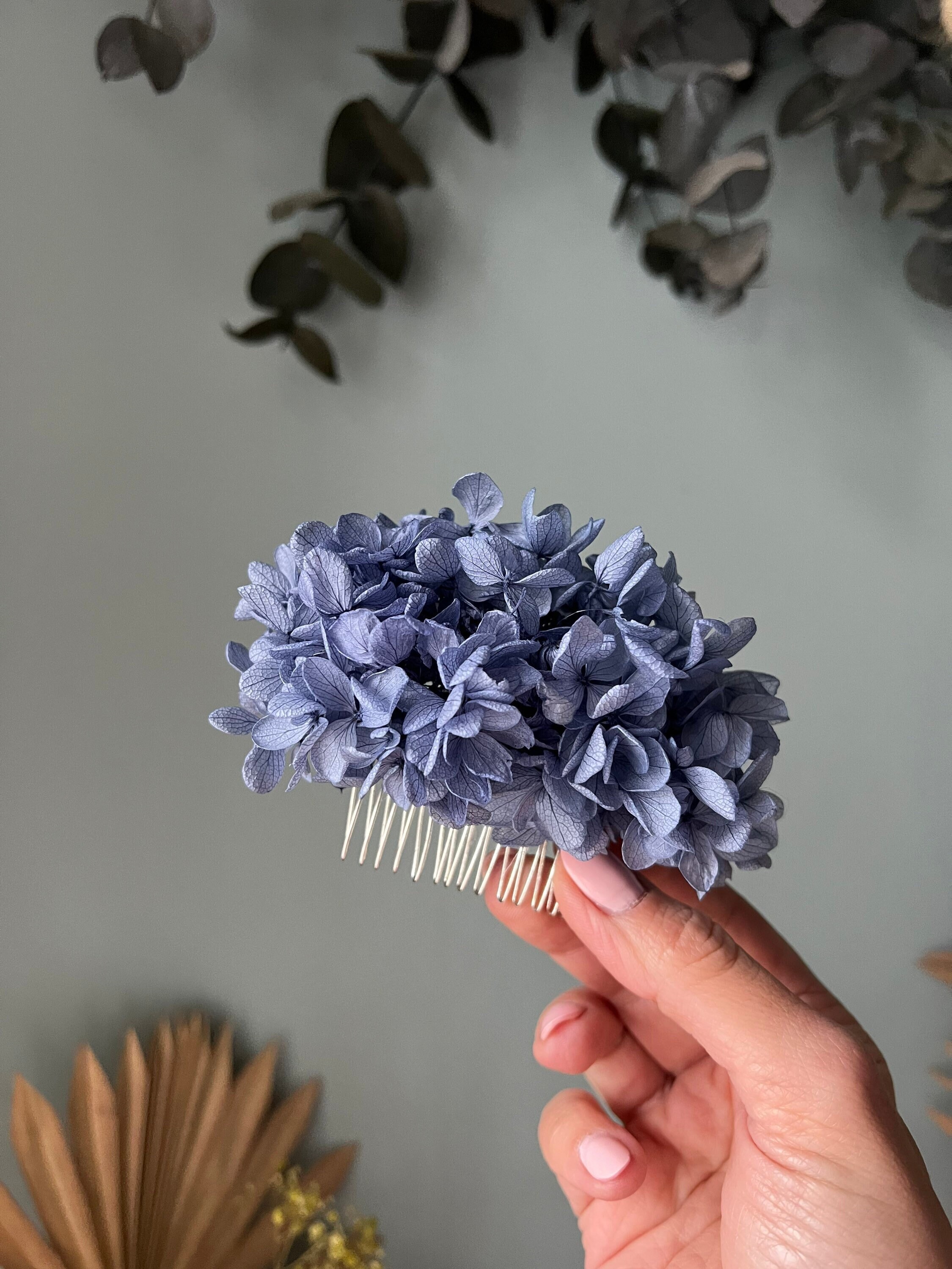 Dried Flowers Comb, Decorative Hair Comb, Wedding Hair Accessory