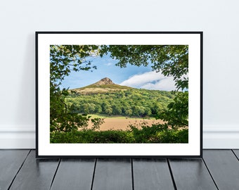 Roseberry Topping Print, a distinctive hill in North Yorkshire, England.