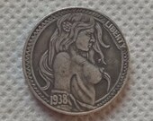 sexy woman Boobs Hobo Nickel coin (Dash)