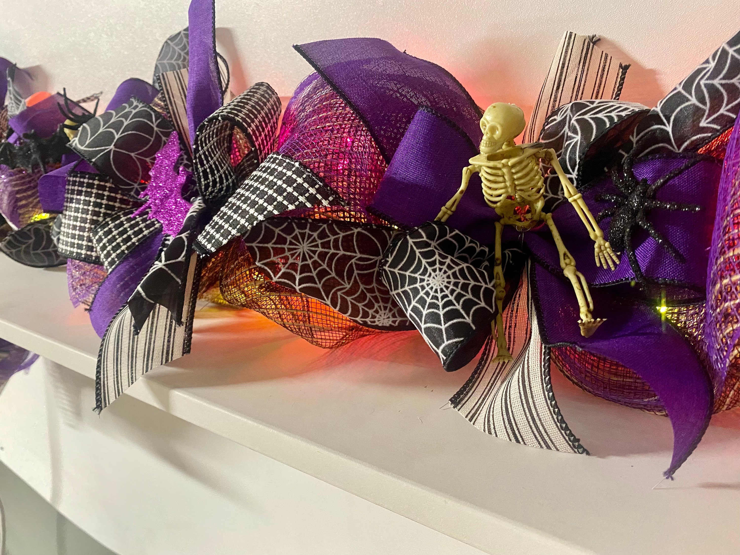 Halloween Garland Lighted Garland Garland Decor Holloween Etsy