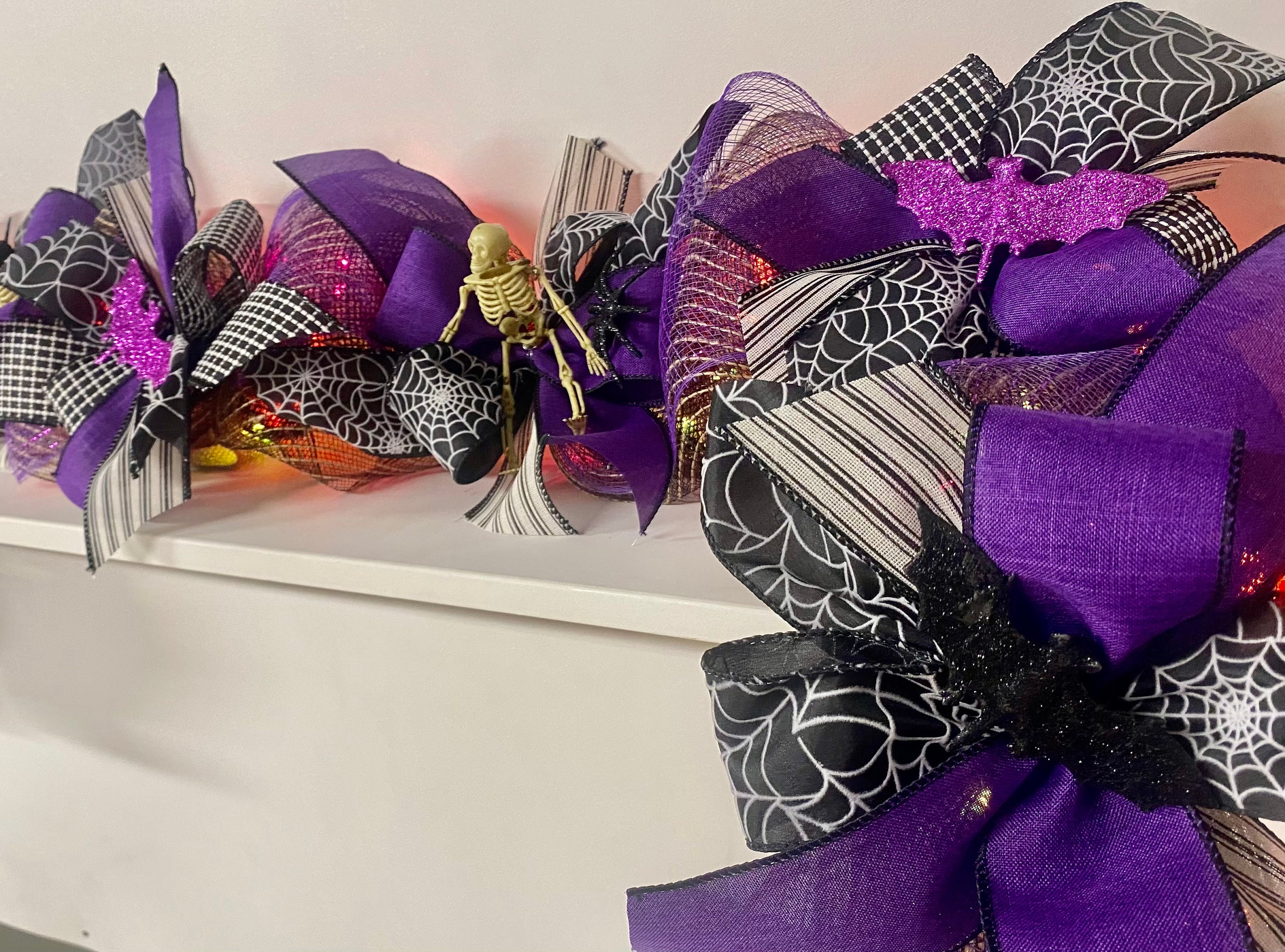 Halloween Garland Lighted Garland Garland Decor Holloween Etsy