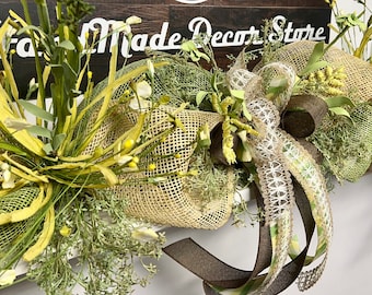 Wildflower Garland: Spring Summer Table Centerpiece, 4ft Greenery Mantel Decor