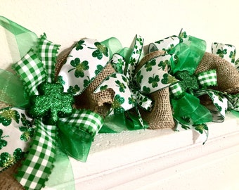 St. Patrick's Day Shamrock Garland: Glittery Green Decor