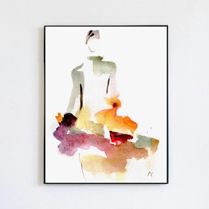Frau weiblich Mädchen Figur Körper stehende Pose figurative helle minimalistische ungerahmt Kunstdruck Fine Giclée Kunstdruck