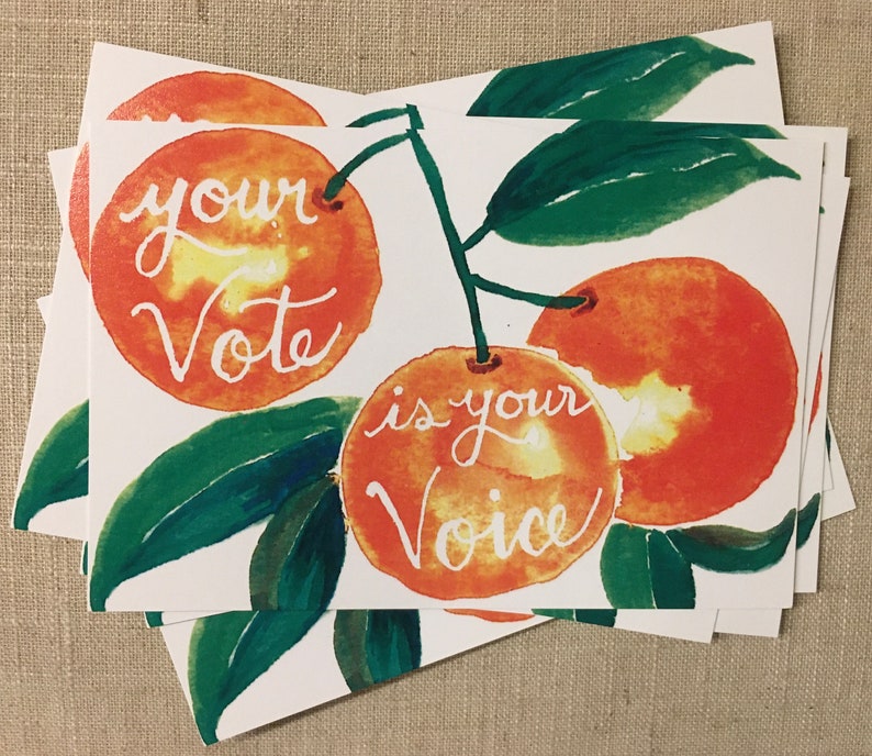 Hello Voter: Orange vote postcards 4x6 Bild 1