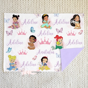 Baby princess blanket, custom name blanket, personalized baby blanket