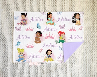Baby princess blanket, custom name blanket, personalized baby blanket