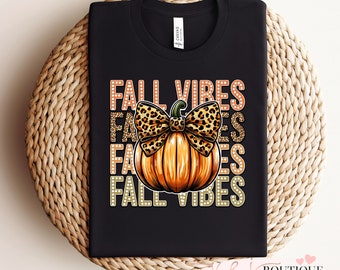 Fall Vibes Shirt, Pumkin Fall Shirt For her, Womens Cute Shirt, Seasonal Shirts