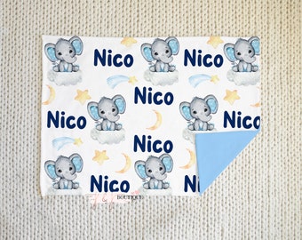 Elephant Baby blanket, baby name blanket,  soft baby name blanket, personalized baby blanket, baby shower gift