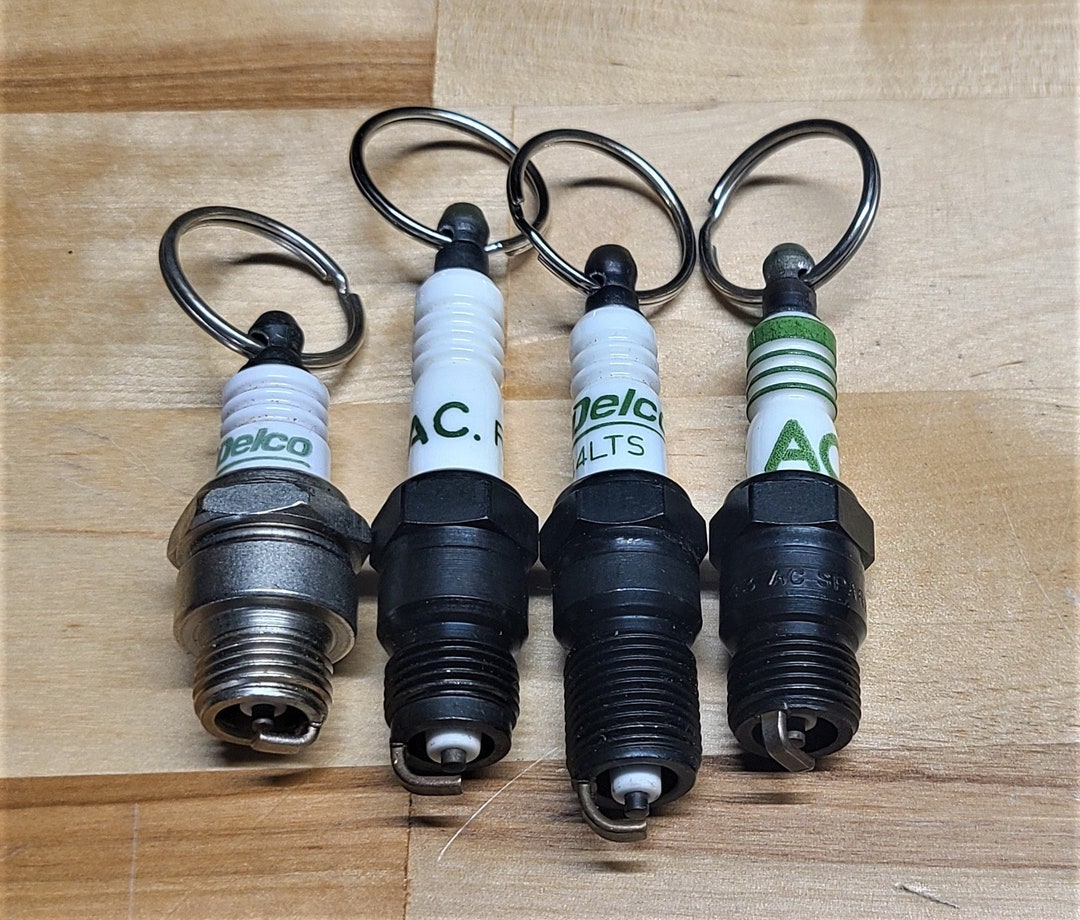 Handmade Vintage AC Delco Spark Plug Keychain Father's Etsy