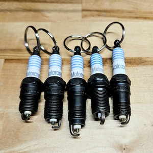 Handmade Vintage Motorcraft Spark Plug Keychain - Party Favor Gift For Gearheads, Car Enthusiasts, & Collectors
