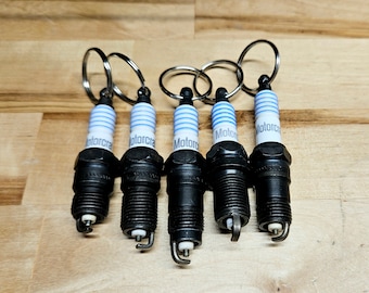 Handmade Vintage Motorcraft Spark Plug Keychain - Party Favor Gift For Gearheads, Car Enthusiasts, & Collectors