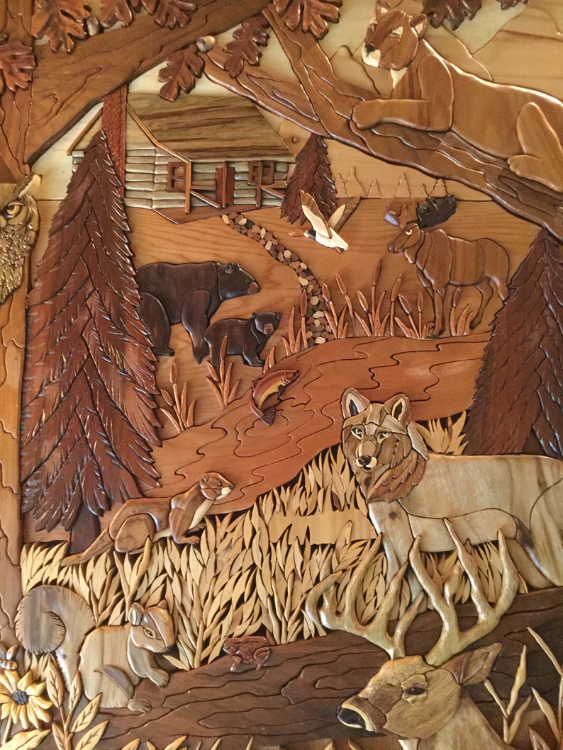 Intarsia Wood Art Home Etsy
