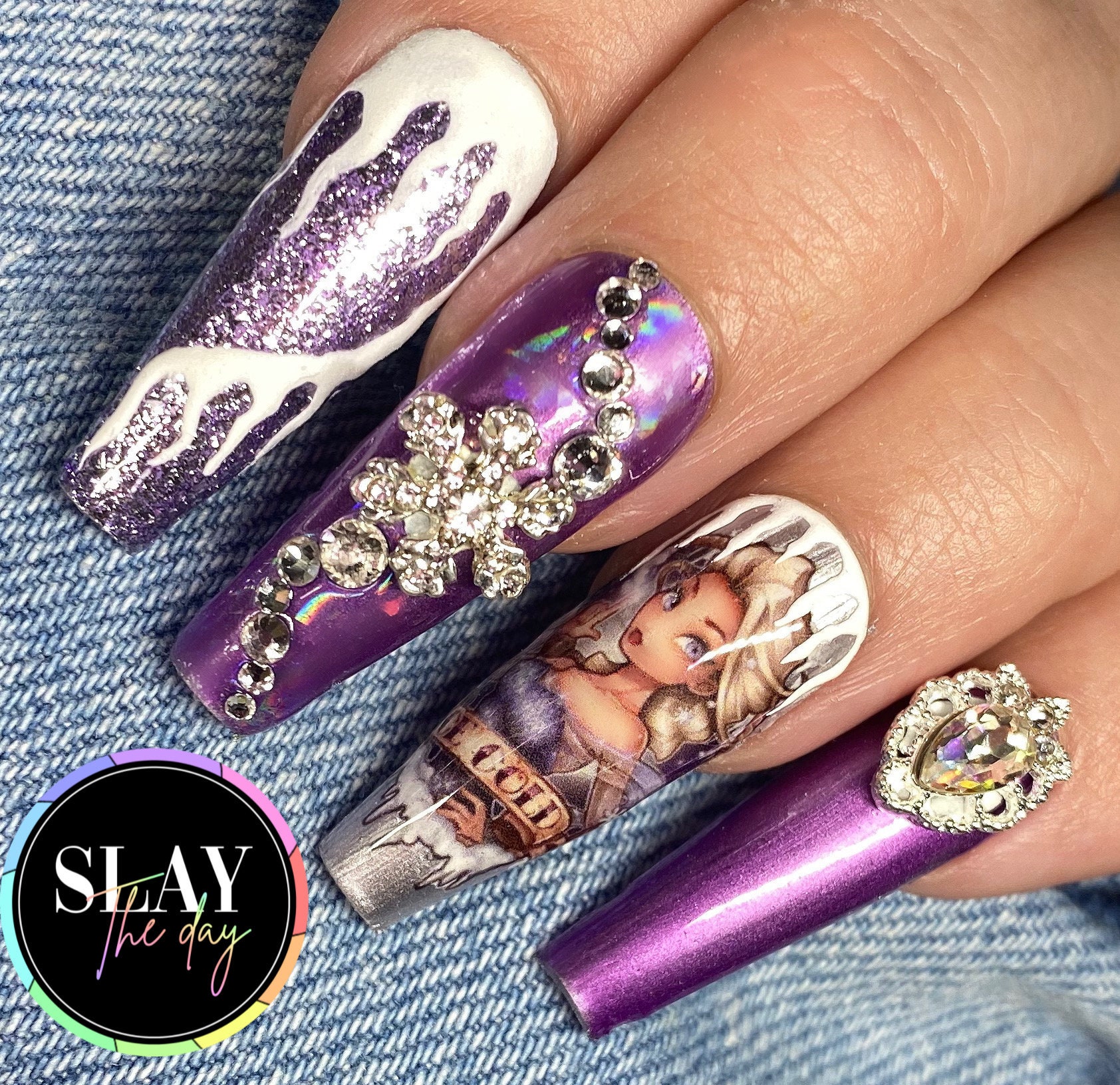 Frozen Elsa Inspired Press on Nails Etsy