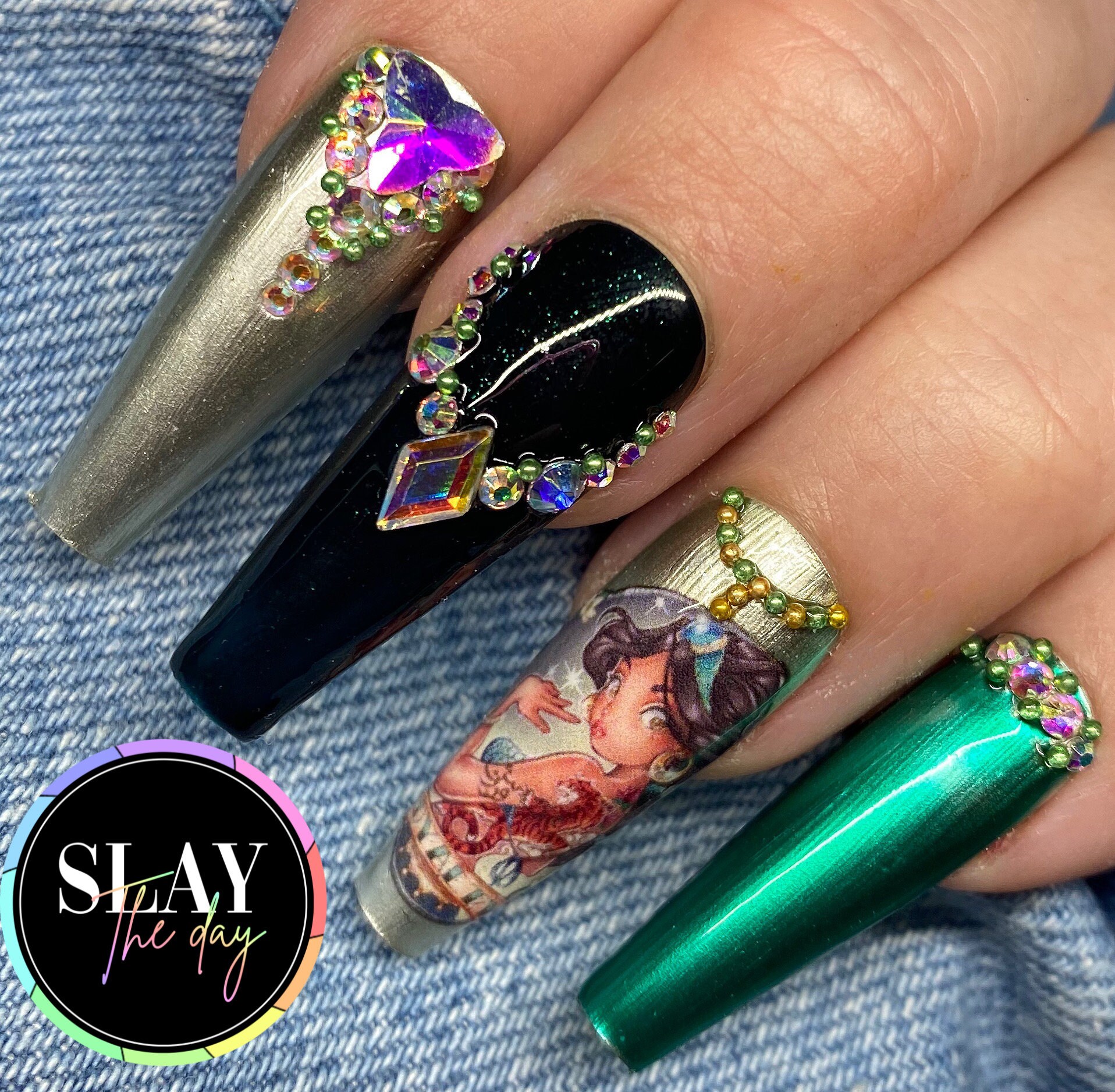 Aladdin Jasmine Inspired Press on Nails Etsy