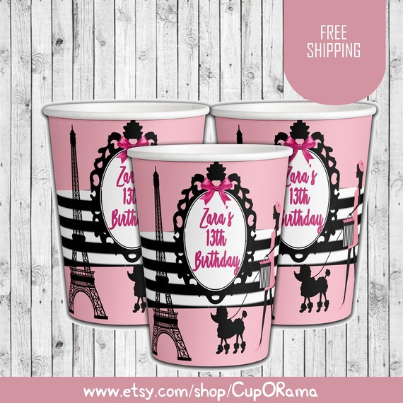 Paris Theme Party Cups Paris Party Decor Paris Theme Etsy