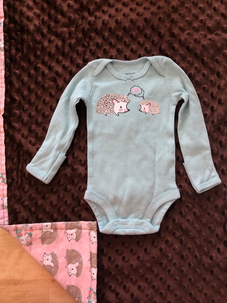 Unique Hedgehog Bodysuit and Blanket Set Perfect Baby Shower Gift
