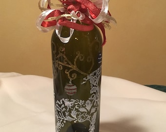 Majestic Christmas Deer Lighted Wine Bottle