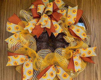 Sunflower Ribbon Wreath