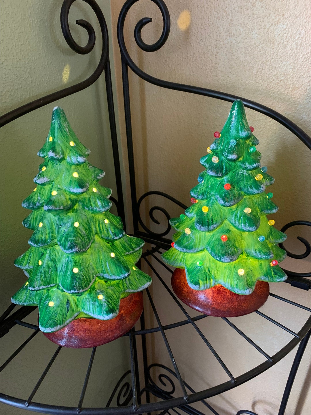 Ceramic Christmas Tree light Up Etsy