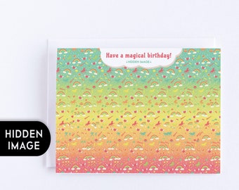 Hidden Image Unicorn Birthday Card