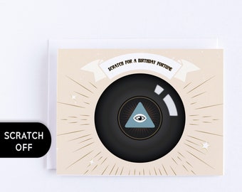 Scratch-off Magic Ball Birthday Card, Birthday Fortune