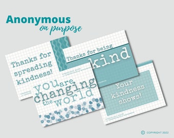 KINDNESS Note Cards - Encourage Those Who Demonstrate Kindness, Set of 8 Cards & Envelopes