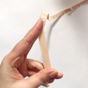 1/2&quot;/12 mm Beige picot elastic, Elastic for bra and knickers, Sofr bra base elastic, Lingerie elastic, Elastic with scalloped picot edge
