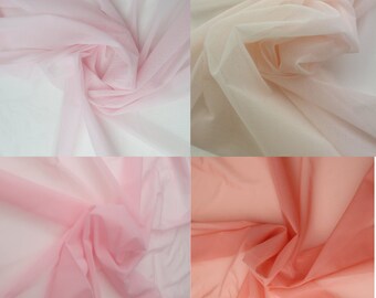 Pink Power Mesh Fabric, 4 Way Stretch Sheer Net, Lingerie & Dance Wear (59" Wide)