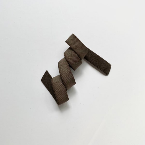 12 mm 15/32" Dark brown elastic, Brown elastic for bramaking, Bra base elastic, Lingerie elastic, Chocolate brown elastic with plush back