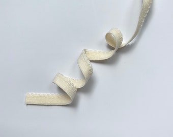 Creamy White Picot Edge Elastic, 8mm Bra Making Supplies