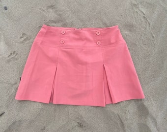 Vintage 1990s Pleated Pink Mini Skirt