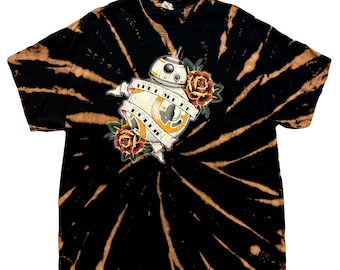 Adult XL Unisex Upcycled Tie Dyed Thrifted Graphic T-Shirt Star Wars