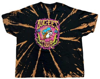 Adult 3X Unisex Upcycled Tie Dyed Thrifted Graphic T-Shirt Bucee's Tour