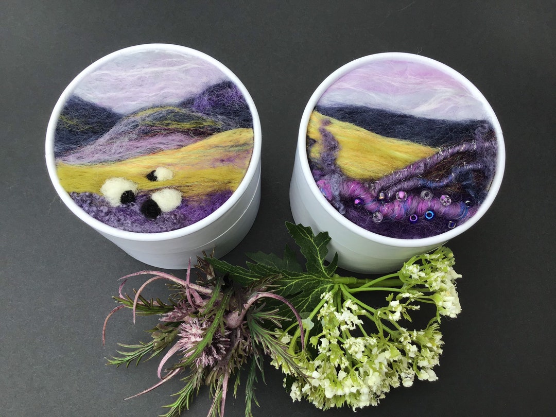 Needle Felting Heather Landscape 2 Box Kit White Etsy UK